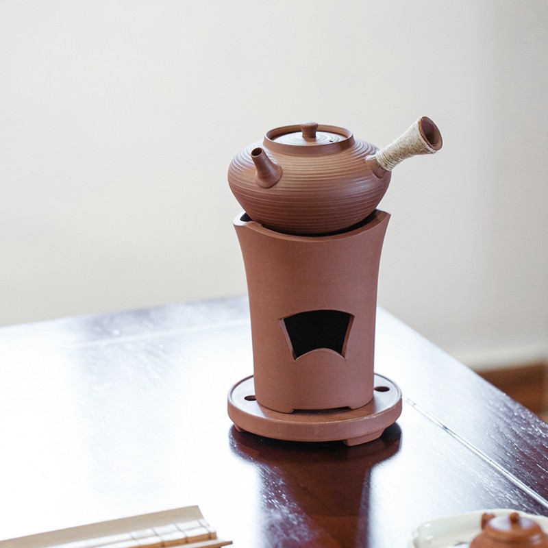 日式炭炉小号白泥凉炉烧炭v煮水炉红泥泥炉大壮炉潮州工夫茶炉碳