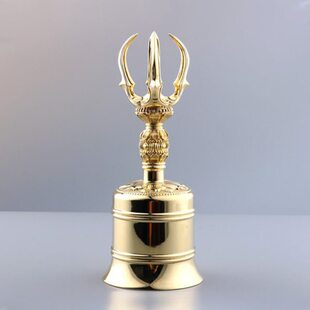 密宗法器黄铜金刚铃五股金刚杵唐密真言宗铃杵手摇铃摆件手工精品