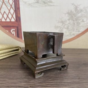 收藏器仿古合金香炉手工马槽炉耳三足迷你香熏炉摆件