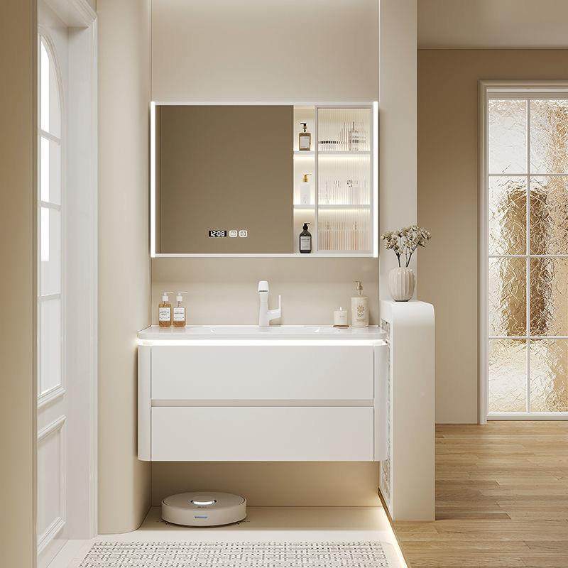 实柱奶油柜色圆浴室镜卫生间墙式681带灯镜子一体智能全镜浴木室,家装主材,浴室柜,淘宝优惠券,粉丝福利购,淘宝优惠卷