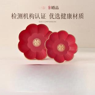 新款结果盘C1231317红糖色喜庆喜盘子客盘厅托盘婚婚礼水果婚庆用