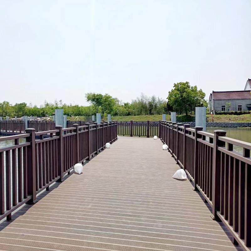 景观塑栈木塑木杆塑地板栏道地板公园AJO生态木地板木塑工程护栏