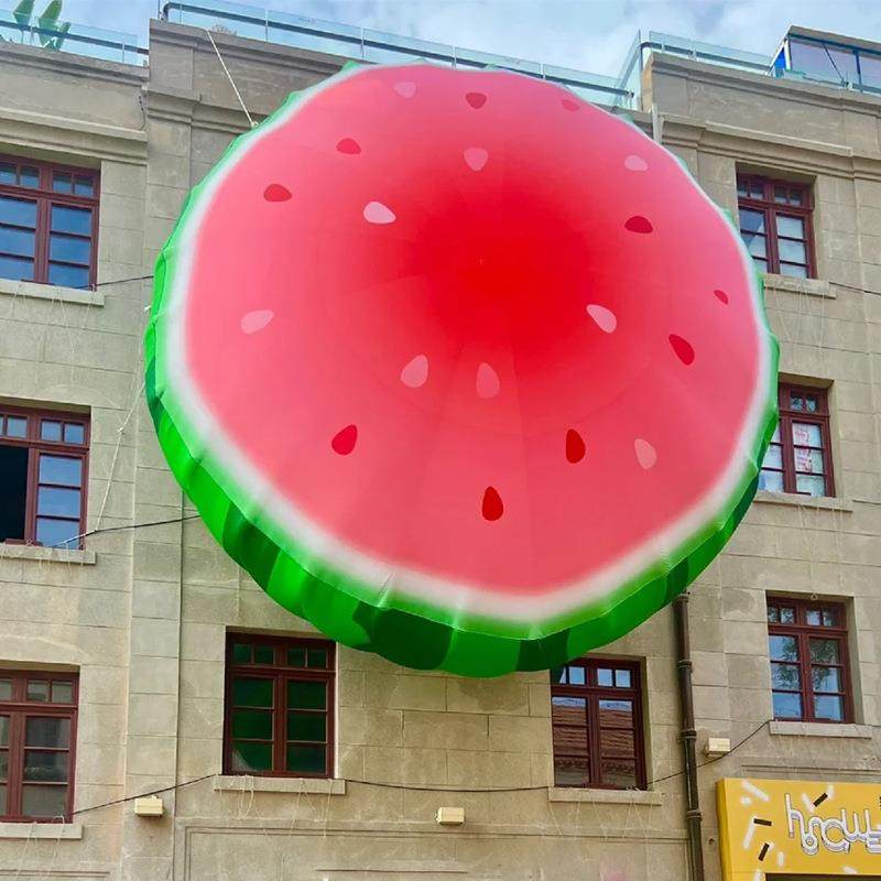 充气卡通西瓜草门走莓水LQU果气模拱蔬菜西红模型行人偶柿活动美