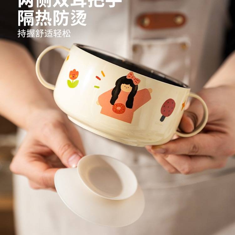 一家三口儿童饭碗316L不锈钢餐具宝宝吃饭防摔辅食碗日用餐厨饮具
