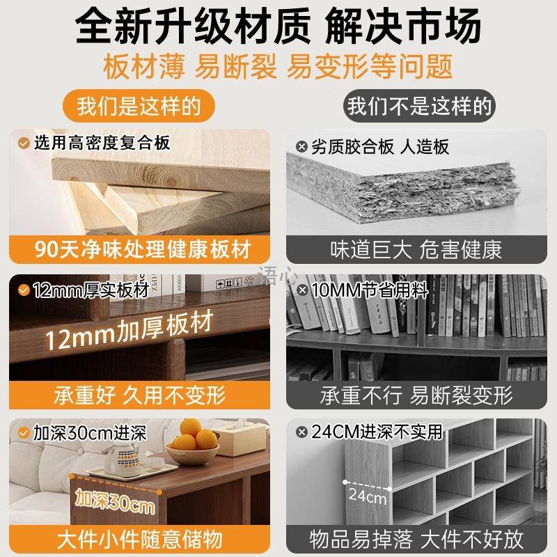 书柜置物柜童书架落地置物架客厅边儿柜柜靠一墙体储物矮柜飘RQU