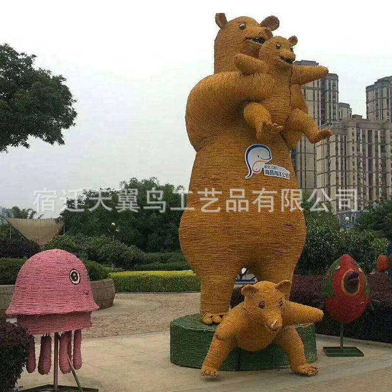 城市大型孔雀绿雕 主题公园创意造型摆件 卡通动物仿真雕塑厂家