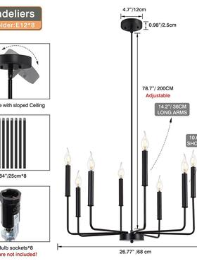 跨复境美PL-0016灯式吊灯工业风古艺吊灯铁蜡烛热卖灯具吸顶灯