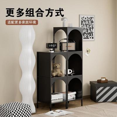 意组合客LSL厅落地置物架落铁艺书杂物收纳柜角书柜陈架列架展示创柜