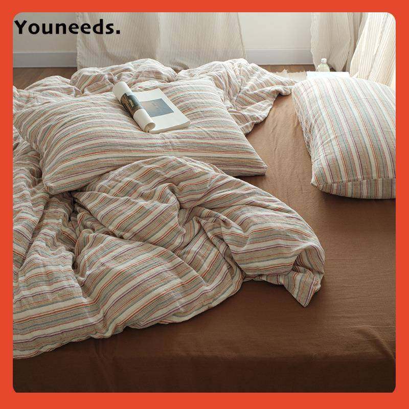 ◇Y皱ou四neeFh(h($%pds中古条纹A类裸睡云柔双层纱纯棉皱纱床被,床上用品,床品套件/四件套/多件套,淘宝优惠券,粉丝福利购,淘宝优惠卷