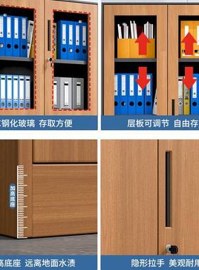 铁柜件柜资料柜MO-55124档皮文案柜办公柜转印木凭证柜储物柜纹玻