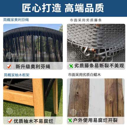 藤椅家三件桌套阳台小椅室外高端具露台庭院小茶几桌休闲椅茶22-1