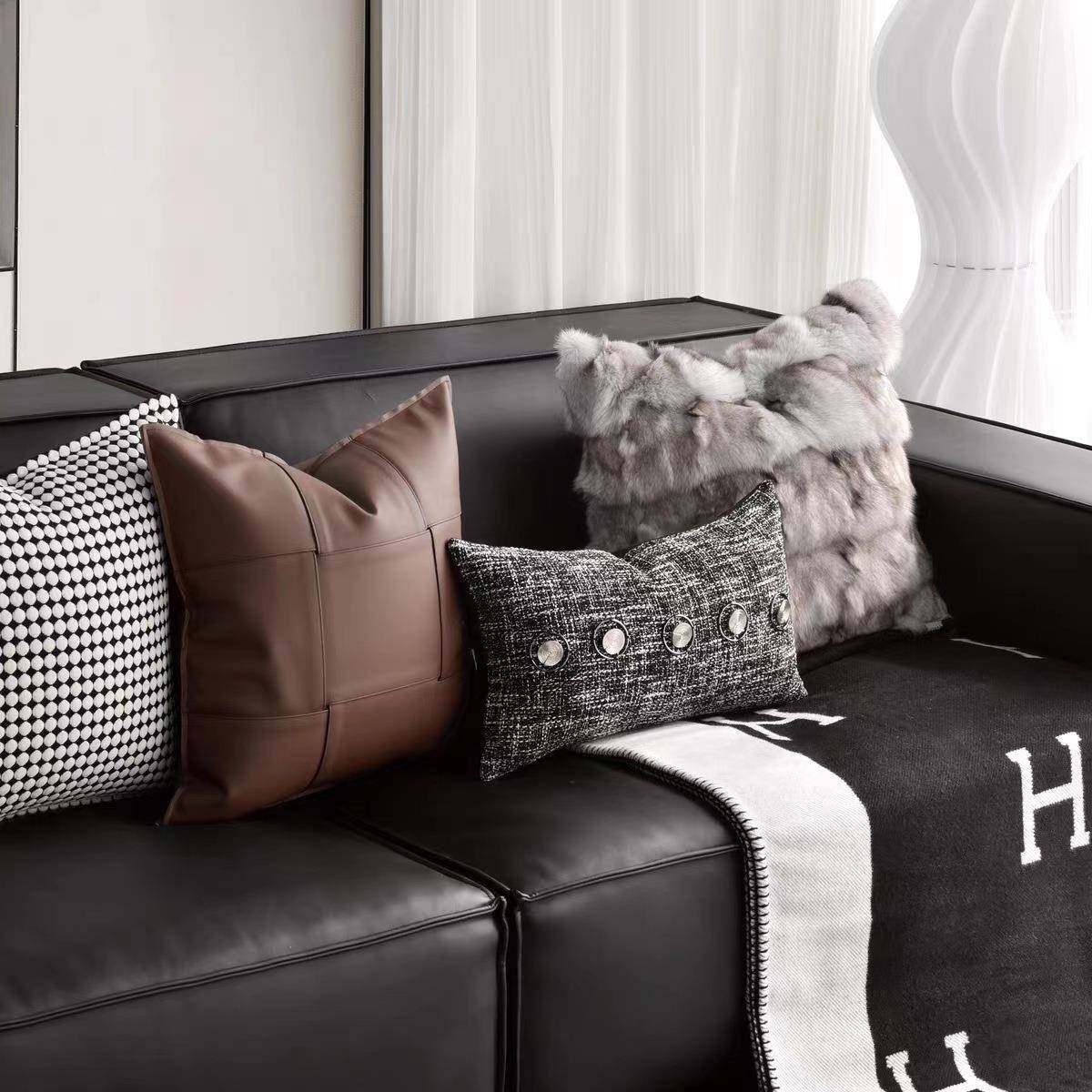 样板房抱枕轻奢现代约软装沙发客厅靠方垫枕QDH样简板间酒店抱枕