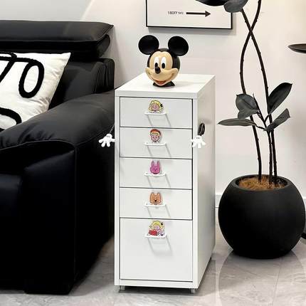 铁QGZ文艺办公桌下置皮物架可移动推车纳抽屉式铁收柜落地件储物