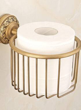 室仿古雕花纸篓NGU厕所纸巾卷纸架生间网篮卫置物架架纸浴篓收纳