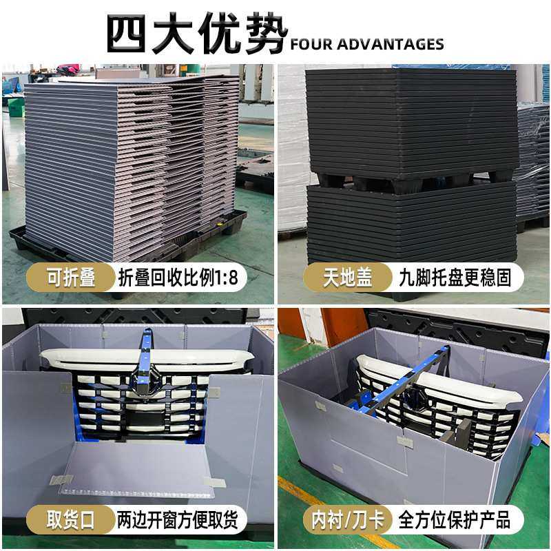 蜂窝板围板箱 汽车配件周转箱折叠环保天地盖pp蜂窝板围板箱
