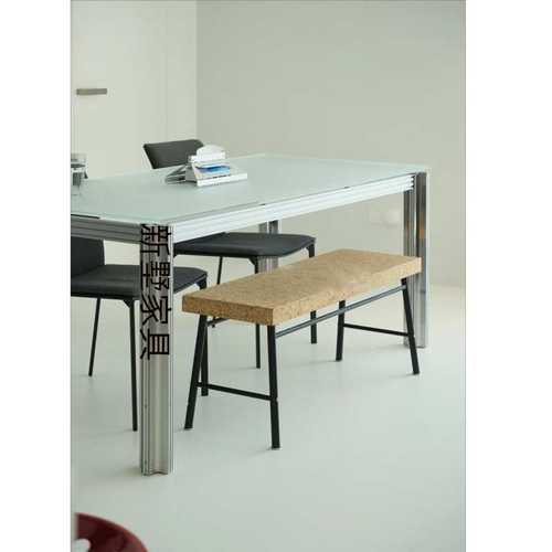 设计师铝型材磨砂玻璃桌简约办公电脑桌书桌家用餐桌长方形泡茶桌