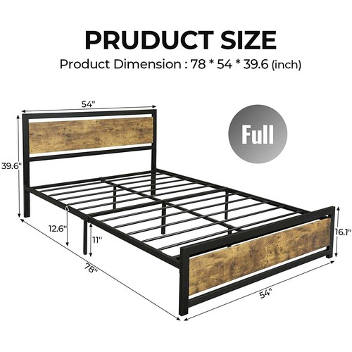 床框带床头板尺寸全金属床框重型平台床框优质加固钢板支撑床垫