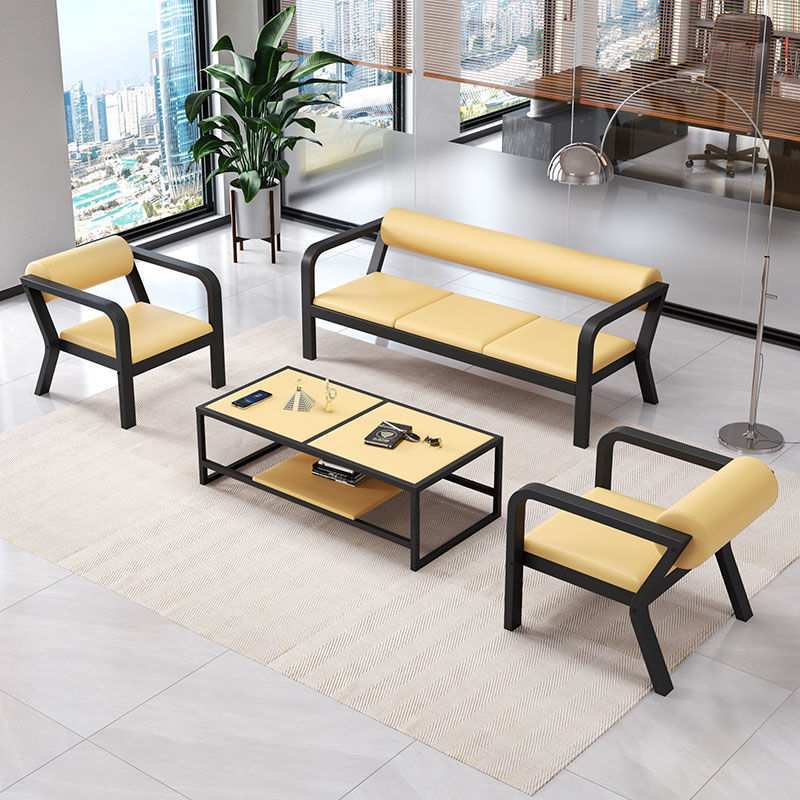 铁艺办公沙发简约轻奢客厅办公室创意个性三人位商务接待洽谈新款