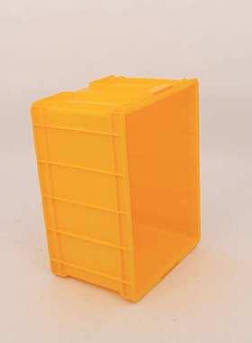 黄色700-390带盖注塑周转箱 带盖大号工业塑料箱配盖可推高周转箱