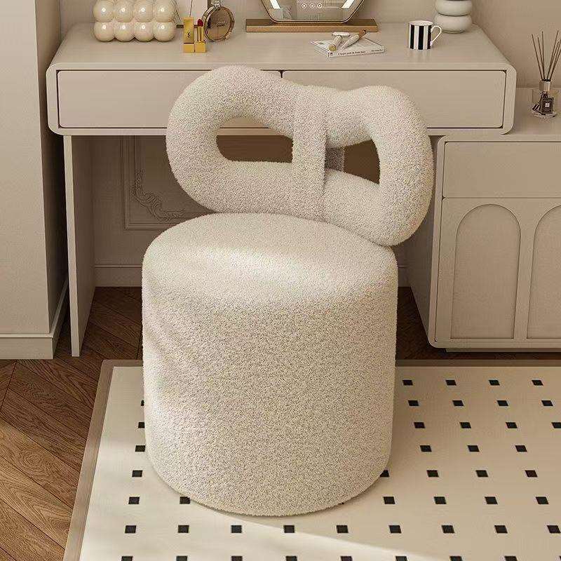 奶油轻奢化妆女生高级简约网红梳妆卧室椅子梳妆台家用靠背凳子