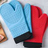 现货烤箱隔热手套耐温防滑烘焙手套厨房家用微波炉硅胶防烫手套