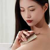 初心木质洗澡刷猪鬃毛刷美体搓背长柄身体刷干刷背软毛搓澡沐王之