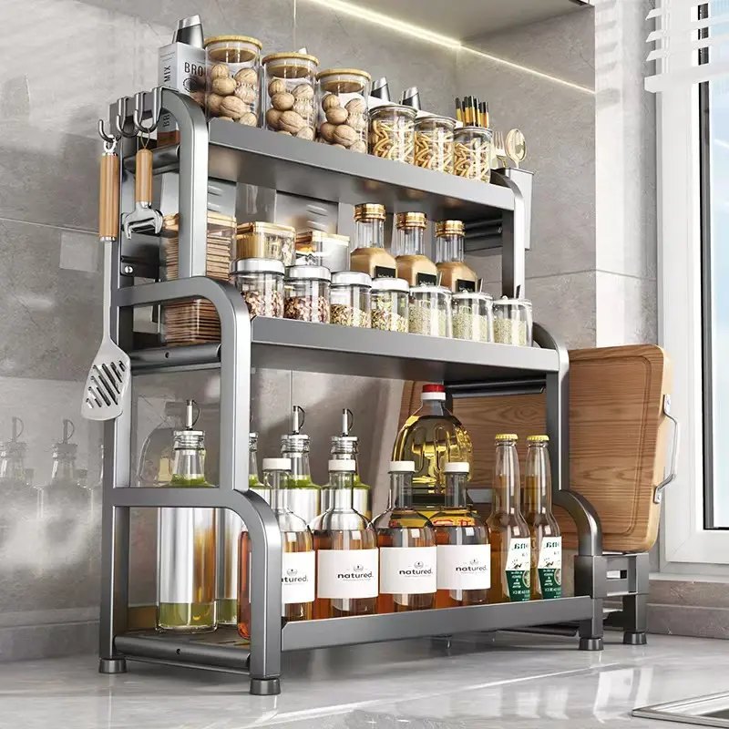 厨房调料品置物架台面多功能灶台油盐酱醋调料罐收纳架组合款YK,厨房/烹饪用具,调料置物架,淘宝优惠券,粉丝福利购,淘宝优惠卷