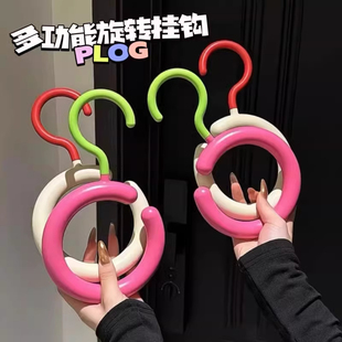 挂钩多功能可旋转免打孔围巾帽子挂架圆形丝巾展架子防水材料mj