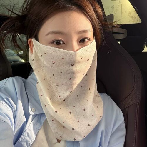 夏季碎花护脖半脸防护防晒防紫外线口罩脖套JH