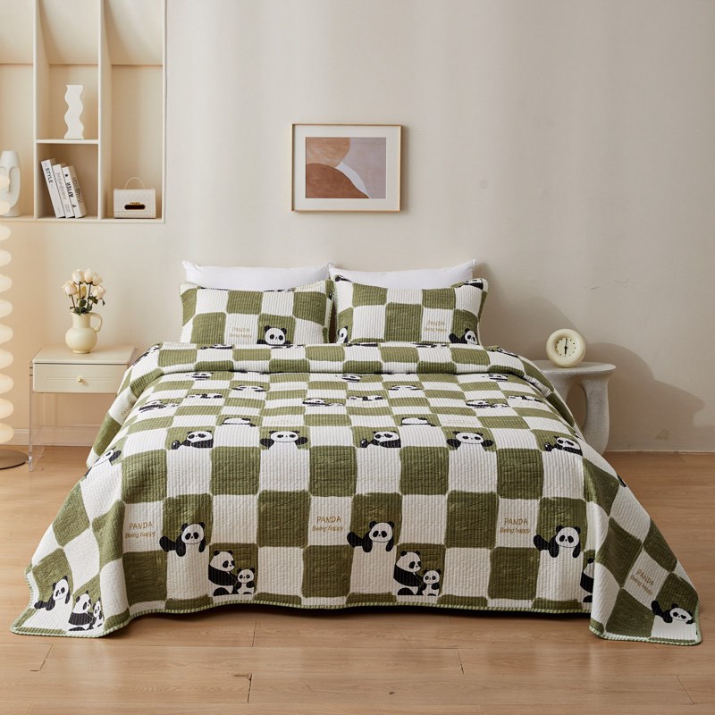 不起球斜纹双面柔软可爱绗缝被子床盖三件套多尺寸全棉床单垫