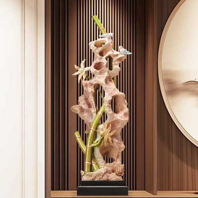 太湖石时来运转客厅招q财大摆件落地玄关沙发旁装饰艺术品乔迁礼