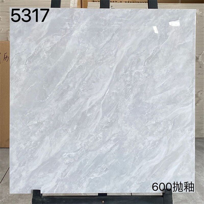 简约现代灰色通体大理石全抛釉瓷砖600600客厅卧室工程地砖防滑