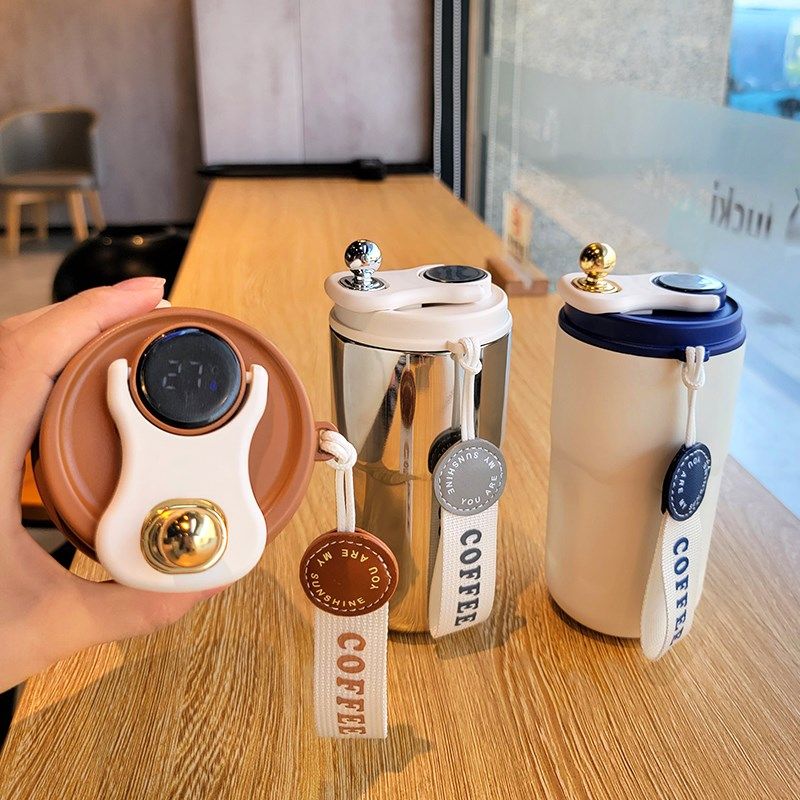 便携式智能咖啡保温杯316大容量不锈钢可显示温度女士高颜值水杯