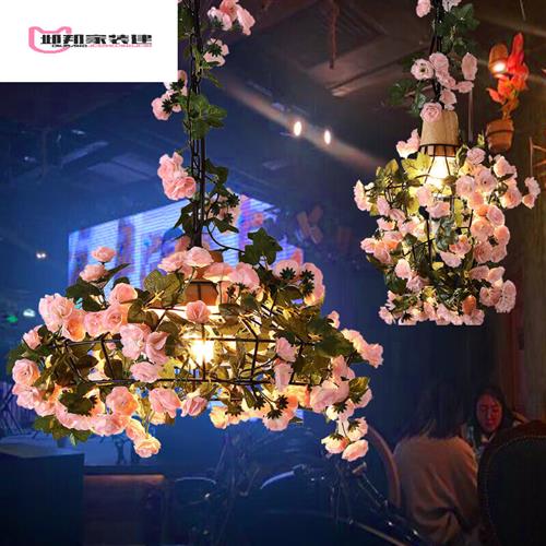 速发时优植物吊灯音乐餐厅 铁艺装饰吊灯音乐餐厅吊灯酒吧清吧卡