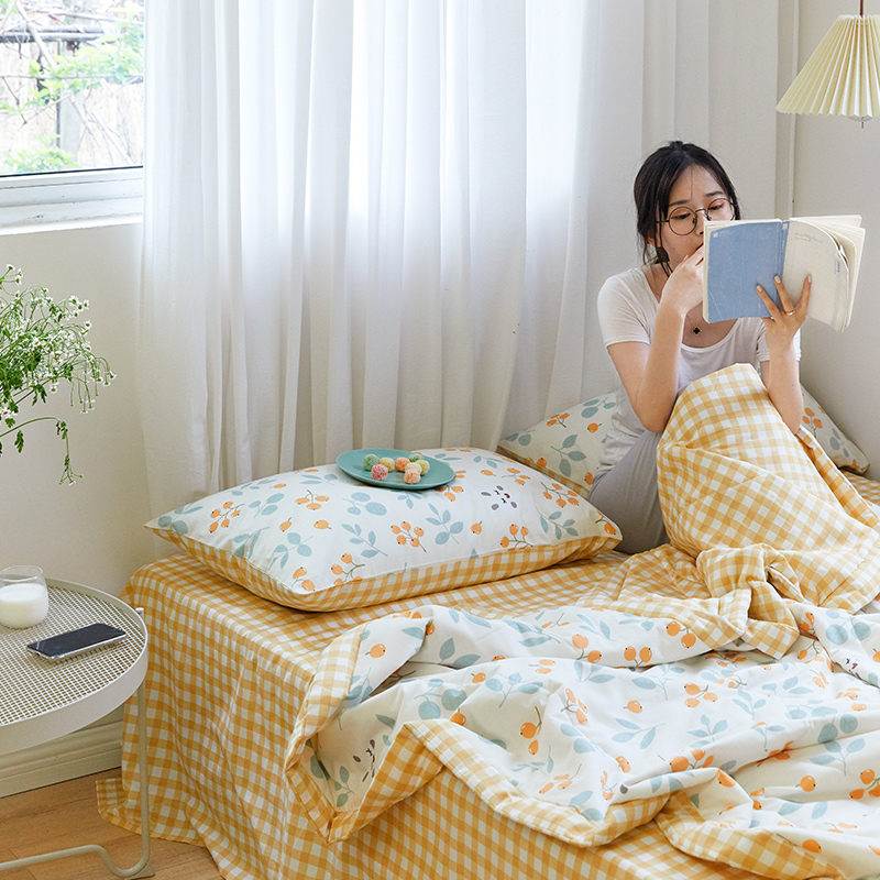 美式田园风夏凉被卡通夏被空调被四件套全棉单人被双人被2米3