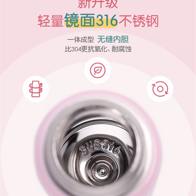 小孩儿童保温杯带吸管两用水壶小学生便携防摔男女宝宝幼儿园水杯