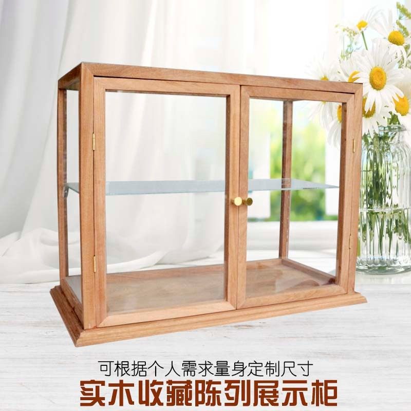 实木玻璃展示陈列柜透明面包w摆件饰品商用小型茶具移动收纳柜定