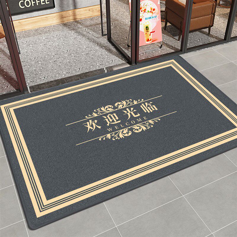 欢迎光临门垫商用地毯店铺门口防滑脚垫电梯酒店迎宾地垫W定制log