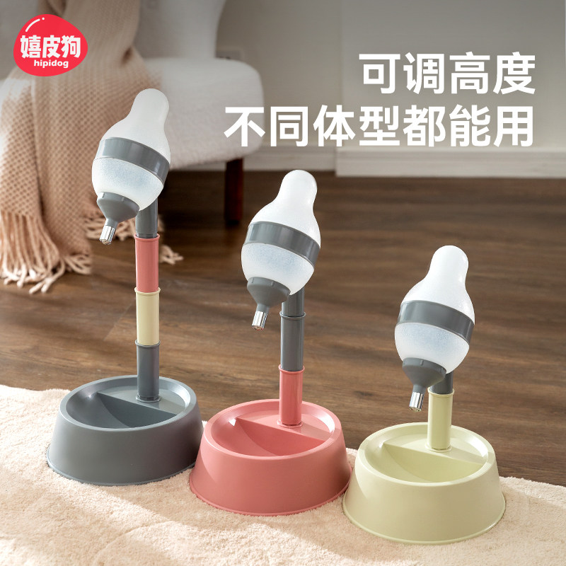 狗狗喝水器不湿嘴猫咪喝水外出自动喂食喂L水器悬挂式水壶食碗用