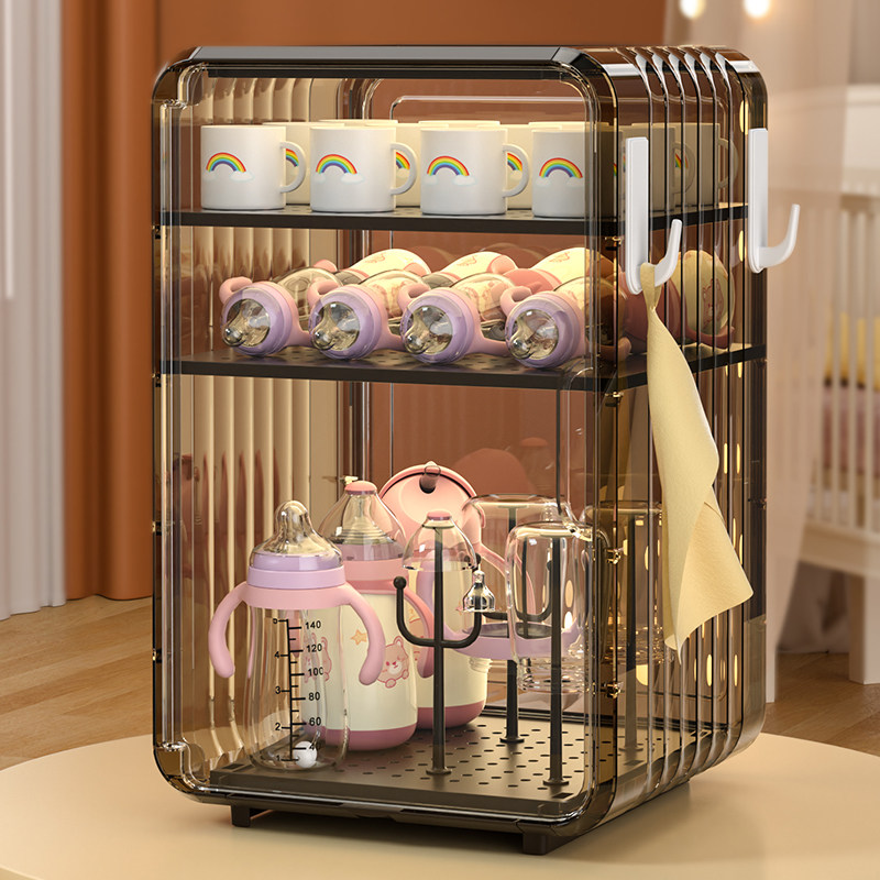 放奶瓶收纳箱宝宝餐具收纳t盒沥水架婴儿餐具副食品工具收纳柜防