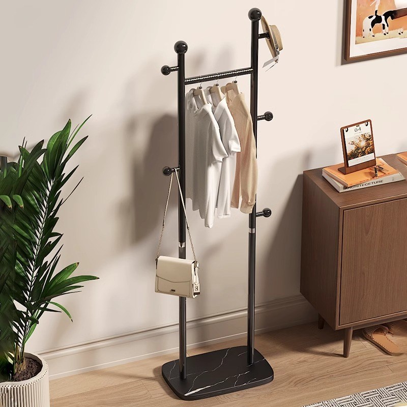 挂衣架落地卧室晾衣架室内家用不占地衣帽架小型挂包置物架简易杆