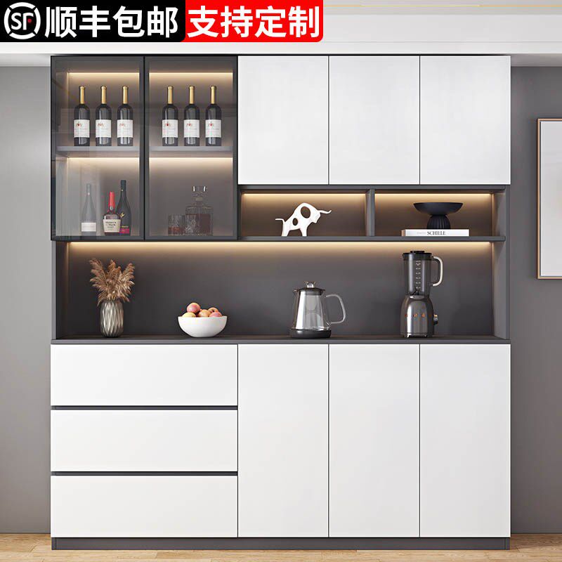 实木餐边柜客厅靠墙一体储物柜现A代简约玻璃酒柜展示柜餐厅茶水