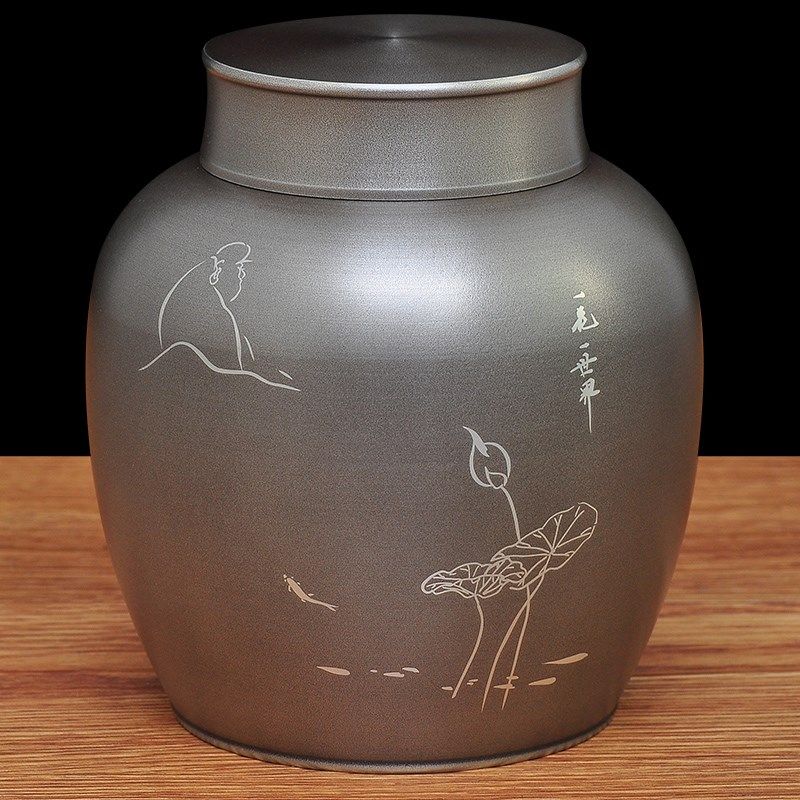 锡罐茶叶罐纯锡大号密封精品储茶罐子家用退休礼品定制实用礼盒装,家居饰品,装饰摆件,淘宝优惠券,粉丝福利购,淘宝优惠卷