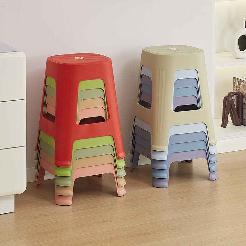 家用熟胶塑料凳子加厚多功能客厅餐桌椅现代板凳叠放成人方凳防滑,住宅家具,其它凳子,淘宝优惠券,粉丝福利购,淘宝优惠卷
