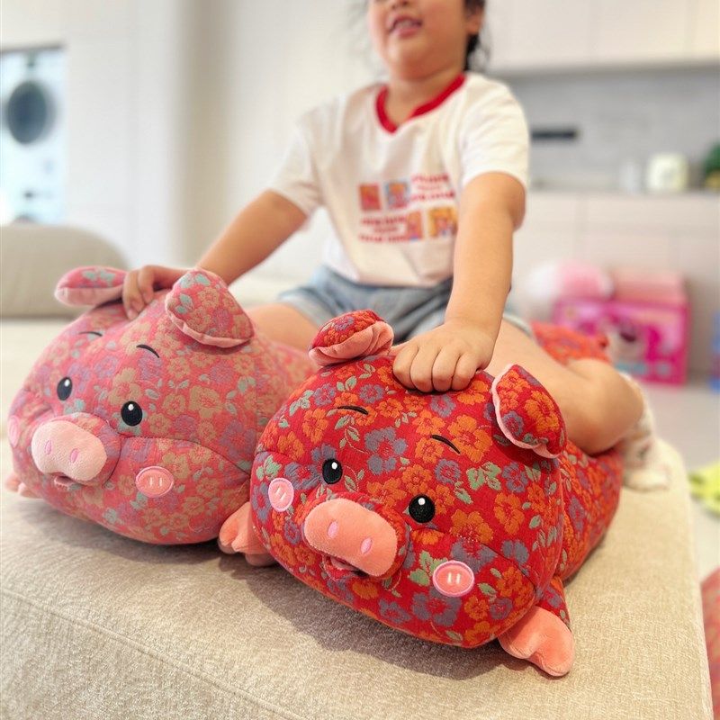 三层纱猪猪公仔抱枕女生睡觉专用B夹腿可拆洗大号毛绒玩具玩偶女