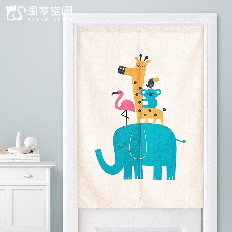 可爱卡通儿童房布艺门帘隔断帘卧室家用装饰布帘半截免打孔帘子,居家布艺,门帘,淘宝优惠券,粉丝福利购,淘宝优惠卷