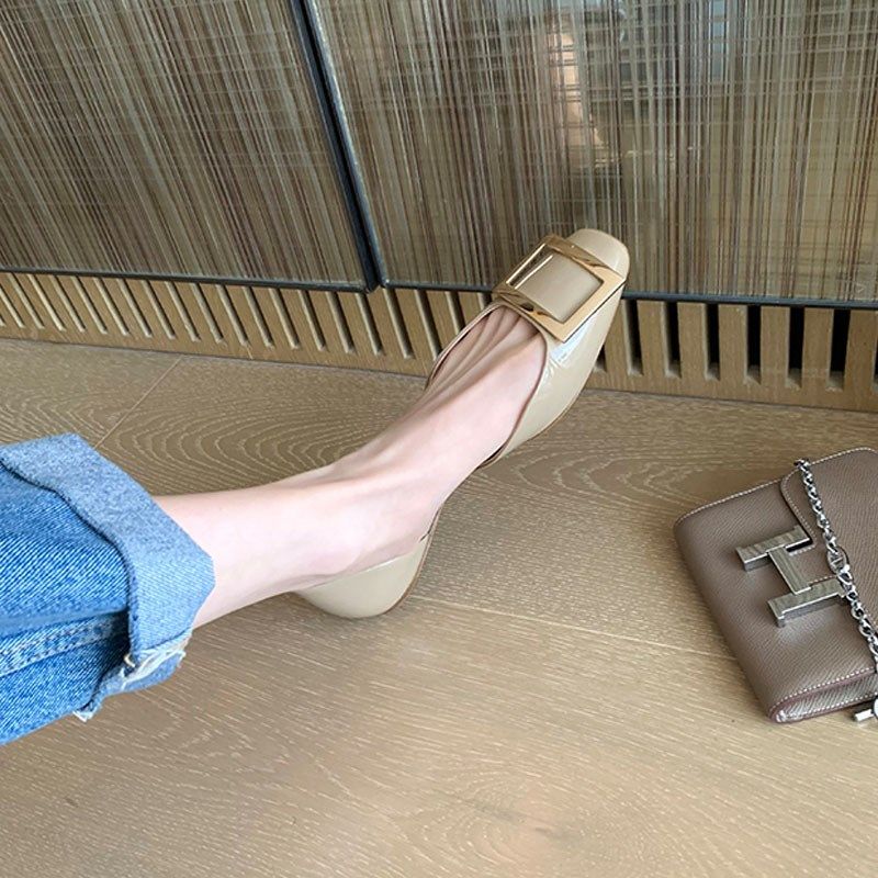 经典四季款方扣中空单鞋漆皮2024新款浅口方头平底鞋女凉鞋外穿,女鞋,浅口单鞋,淘宝优惠券,粉丝福利购,淘宝优惠卷