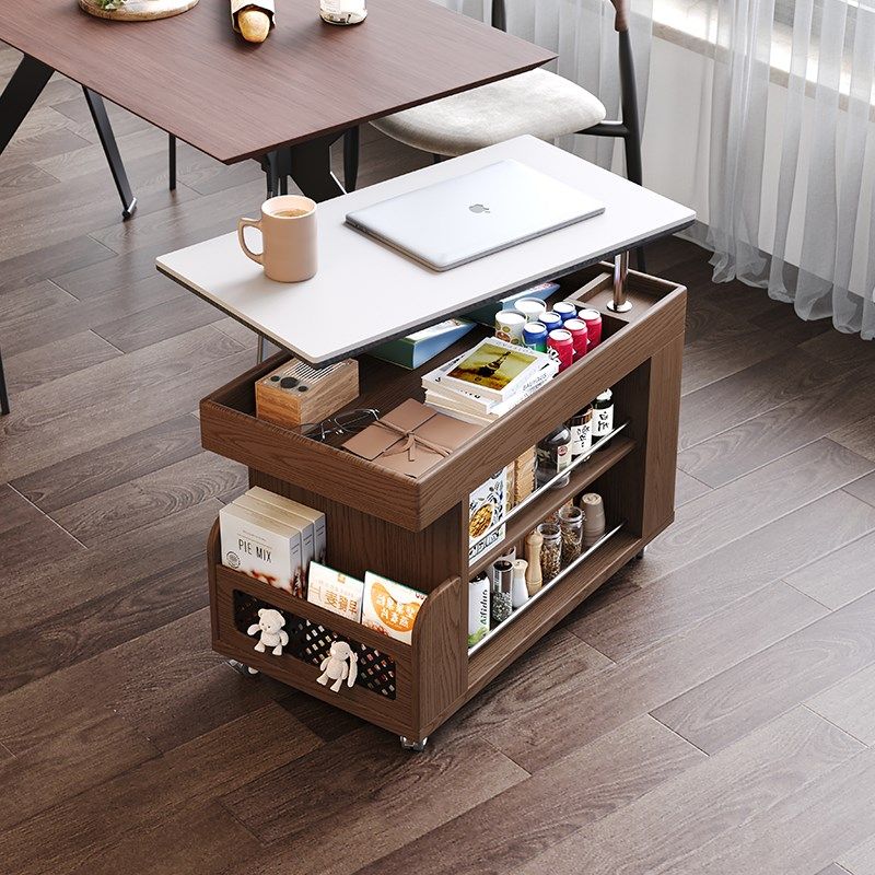 升降茶几可移动小推车巴士边几胡桃木家用旋转客厅沙发边柜床头柜,住宅家具,移动边几/推车,淘宝优惠券,粉丝福利购,淘宝优惠卷