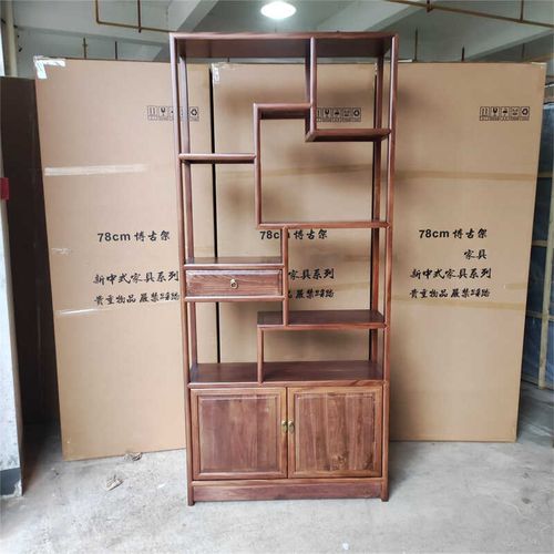 新中式实木博古架书架茶架子禅意客厅多宝阁茶叶展示柜摆件置物架
