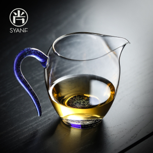 禾器玻璃公道杯手工高硼硅耐热单个茶具分离器轻奢高档茶海分茶器